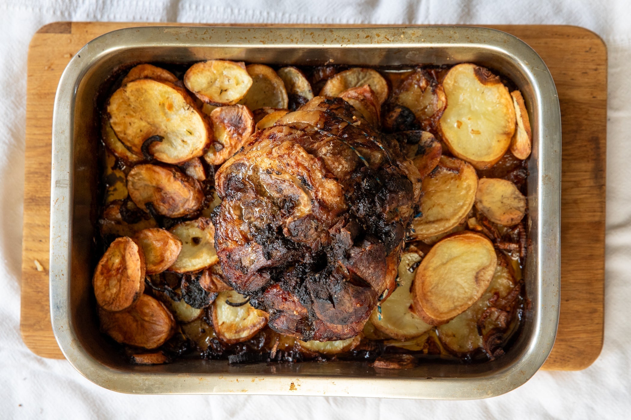 How to cook a Stuffed Lamb Shoulder with Wild and Black Garlic